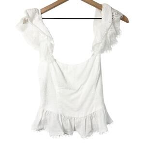 LUSH LACE WHITE ZIP UP WOMEN BLOUSE SIZE SMALL BRAND NEW WITH TAGS